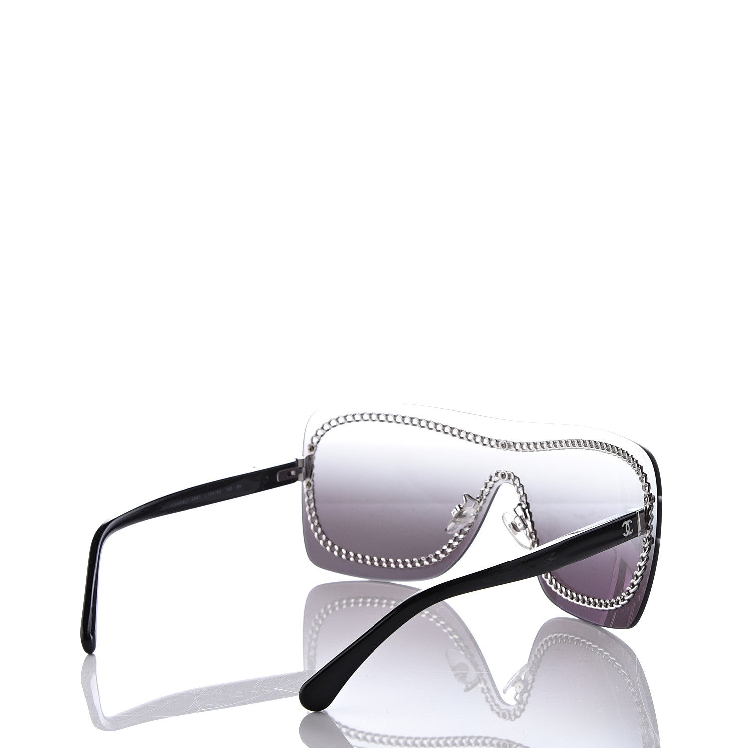 Chanel Rimless Shield Sunglasses 4243 Gradient Gray Black 4 of 8