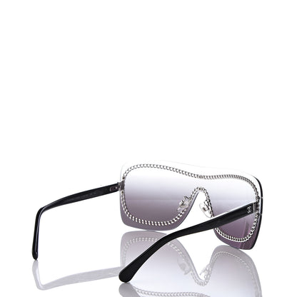 Chanel Rimless Shield Sunglasses 4243 Gradient Gray Black 4 of 8