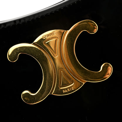 Celine Patent Calfskin Medium Tilly Triomphe Shoulder Bag Black 10 of 11