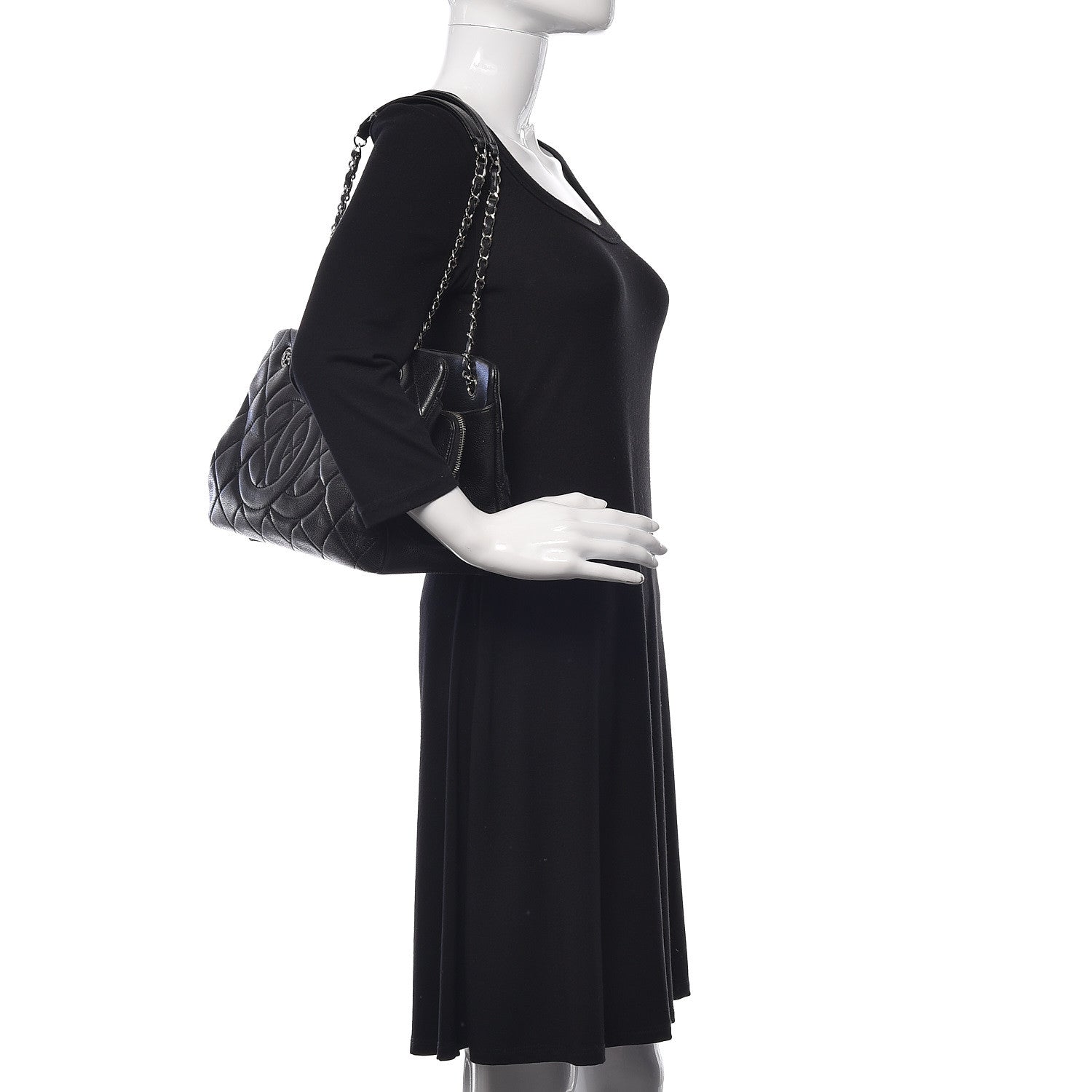 Chanel Caviar Quilted CC Timeless Tote Black 2 of 15