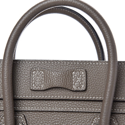 Celine Drummed Calfskin Nano Luggage Souris 11 of 12