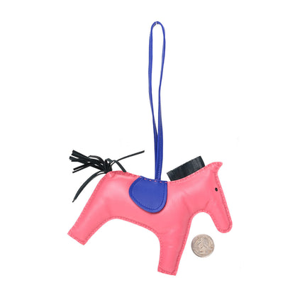 Hermes Milo Lambskin Grigri Rodeo Horse Bag Charm GM Rose Azalee Bleu Electrique Vert Cypress 2 of 4