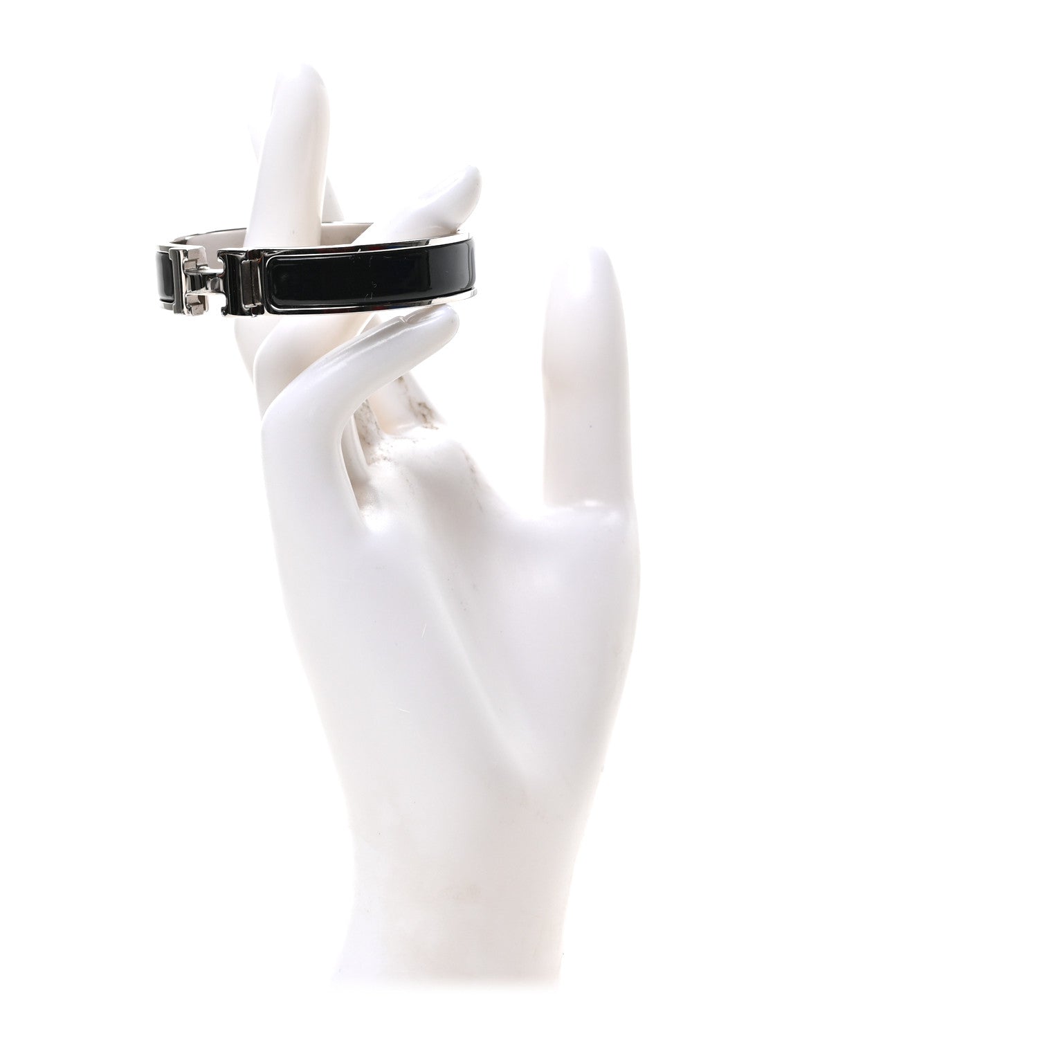 Hermes Enamel Narrow Clic Clac H Bracelet GM Black 2 of 4