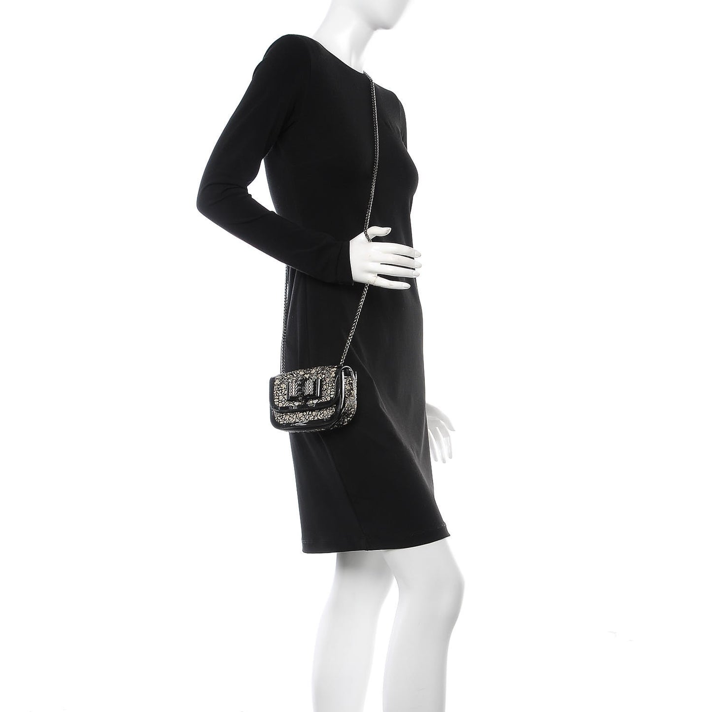 Patent Glitter Suede Chantily Lace Sweety Charity Crossbody Bag Black Ivory