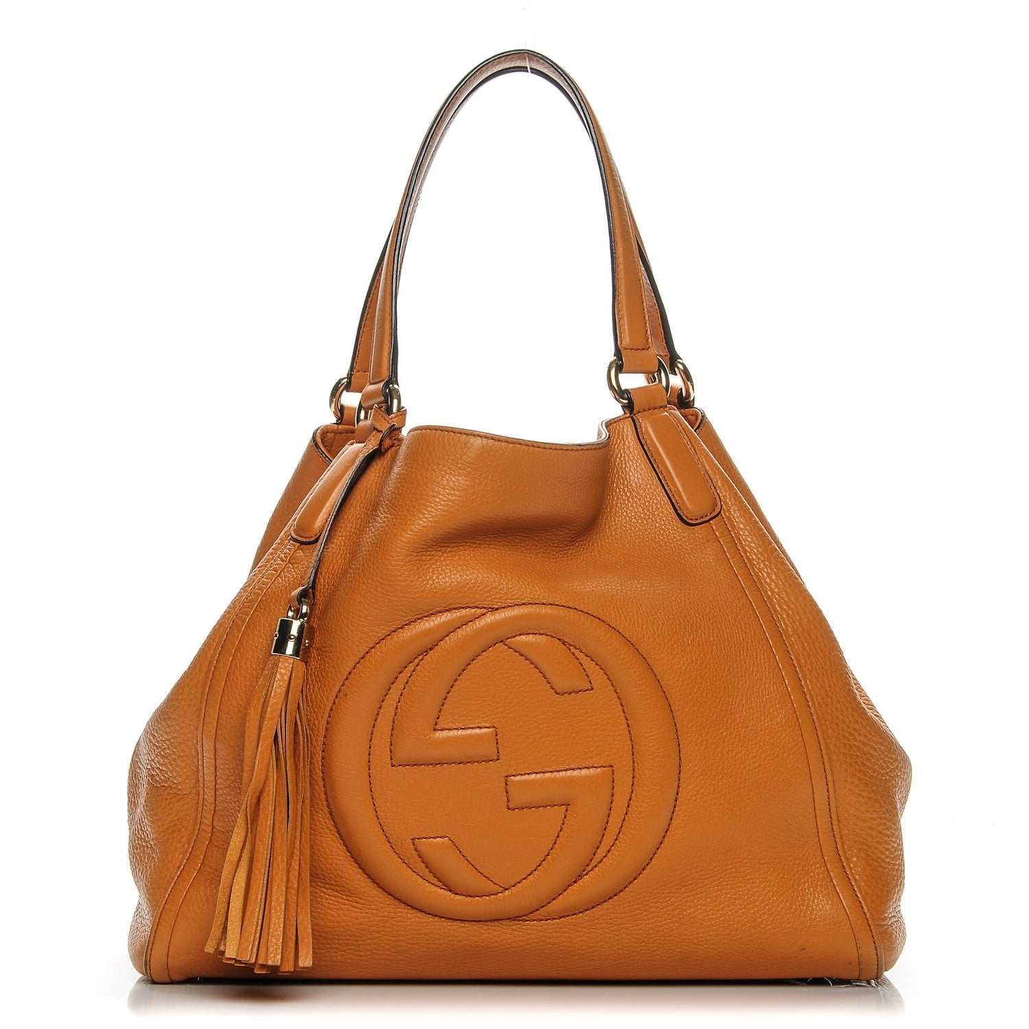 Gucci Pebbled Calfskin Medium Soho Shoulder Bag Curcuma 1 of 10