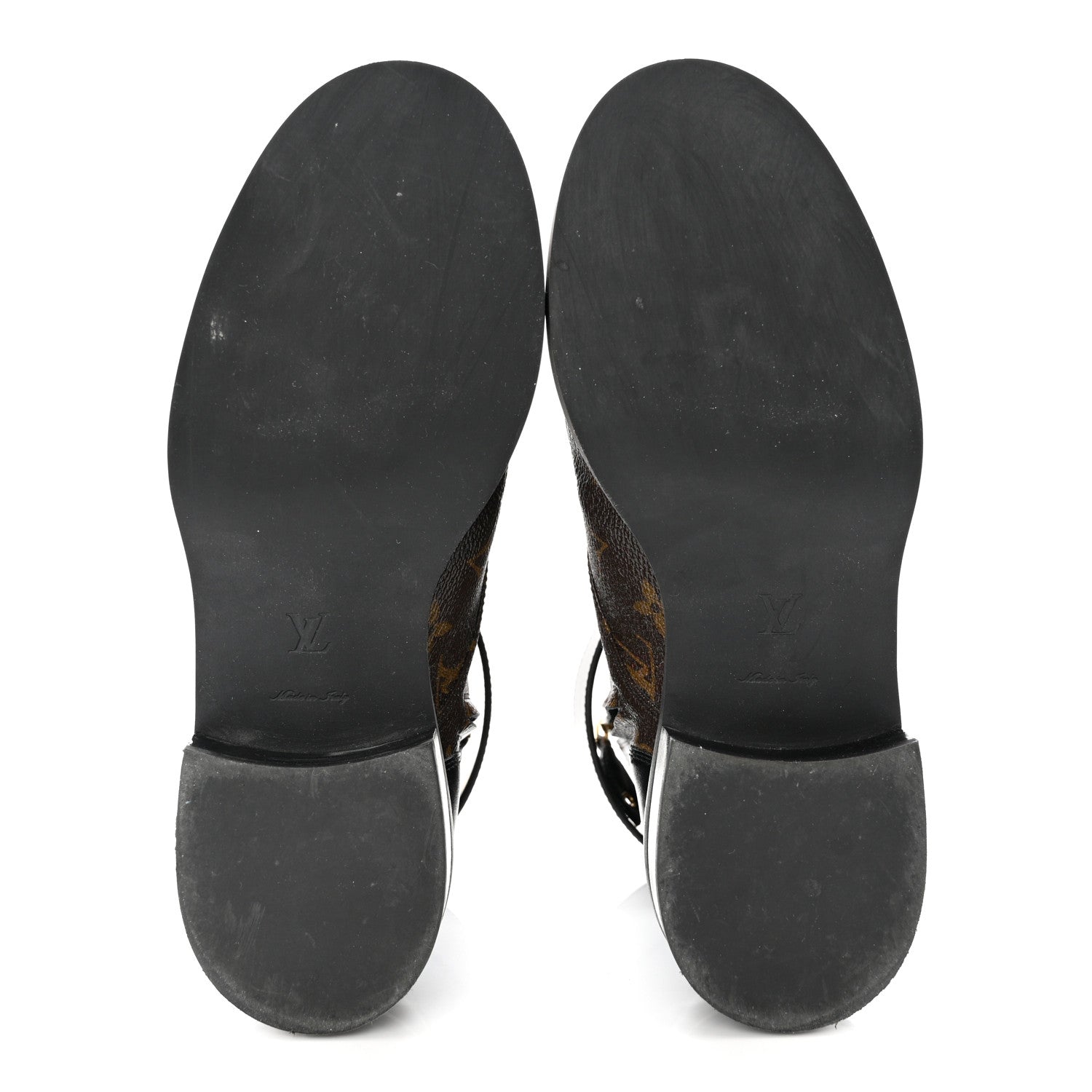 Louis Vuitton Calfskin Monogram Wonderland Flat Ranger Boots 39 Black 5 of 9