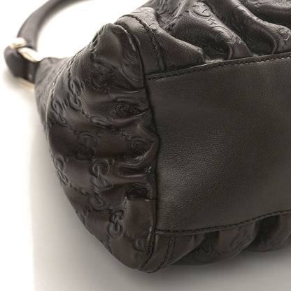 Gucci Guccissima Small D Gold Ring Shoulder Bag Chocolate Brown 8 of 9