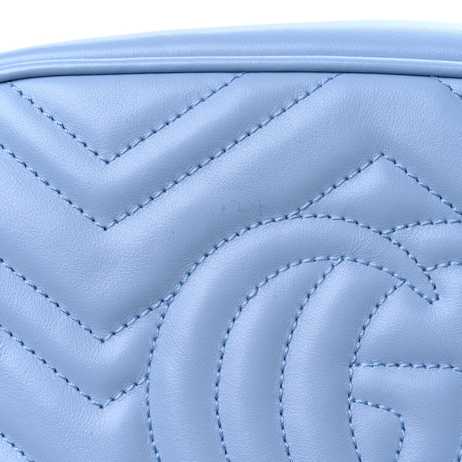 Gucci Calfskin Matelasse Small GG Marmont Chain Shoulder Bag Porcelain Light Blue 12 of 12