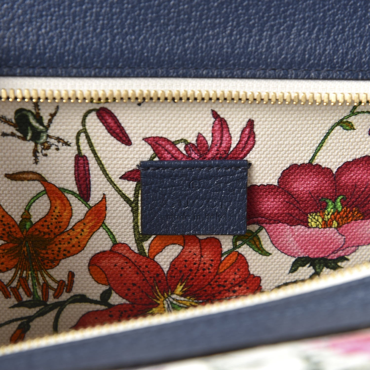 Gucci Canvas Medium Flora Tote White Multicolor Blue Agata 7 of 9