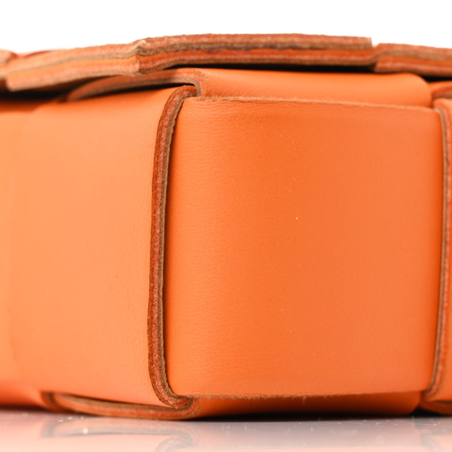 Lambskin Maxi Intrecciato Cassette Crossbody Bag Tangerine