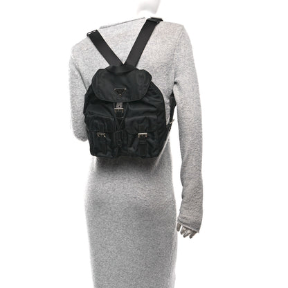 Prada Tessuto Nylon Saffiano Small Backpack Black 2 of 9