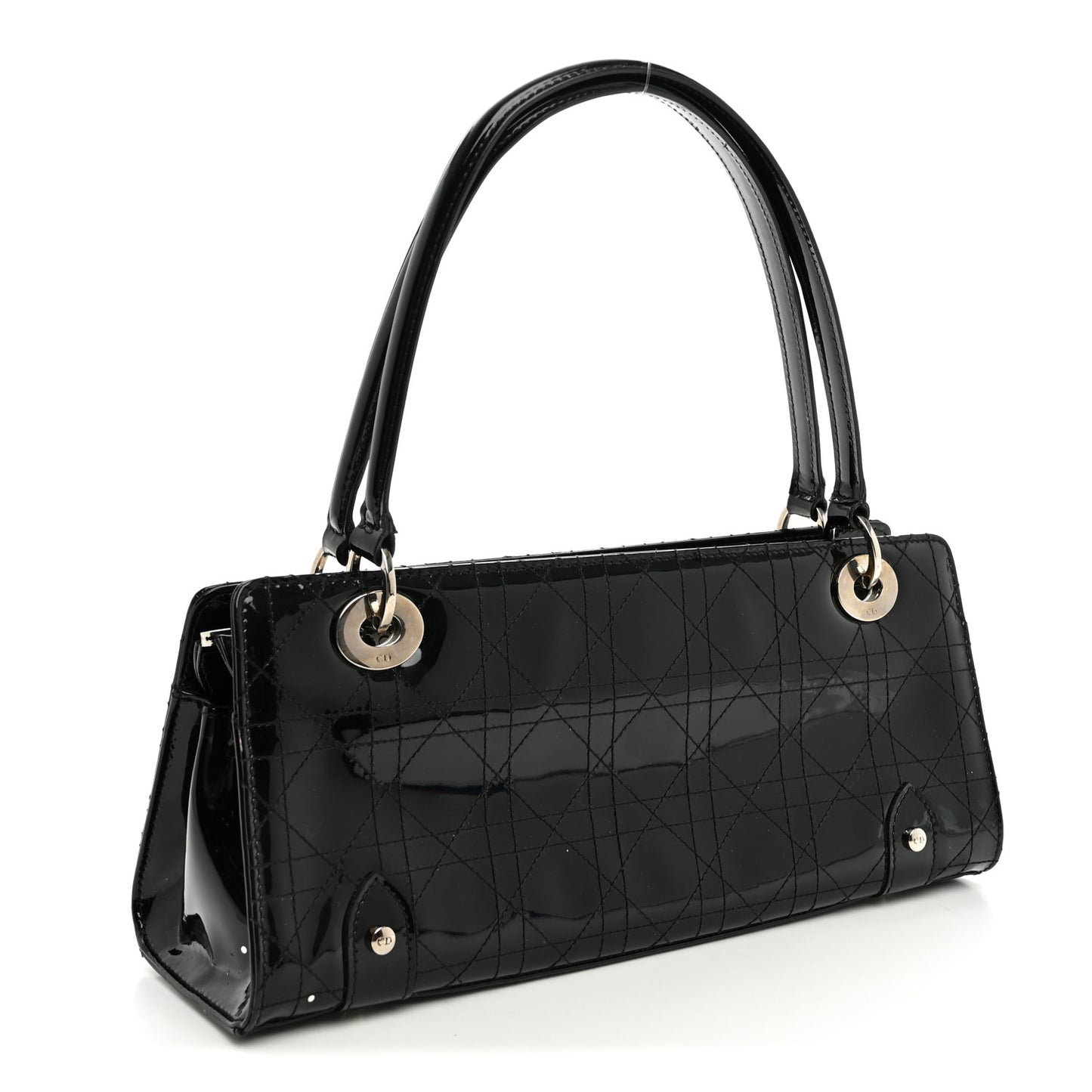 Patent Cannage Stitched East West Lady Dior Black