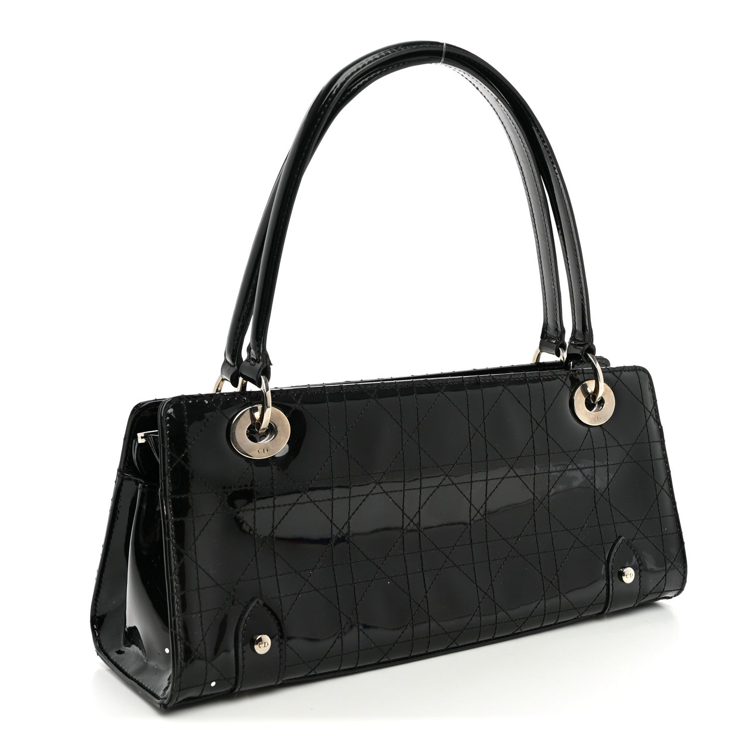 Christian Dior Patent Cannage Stitched East West Lady Dior Black 3 of 9