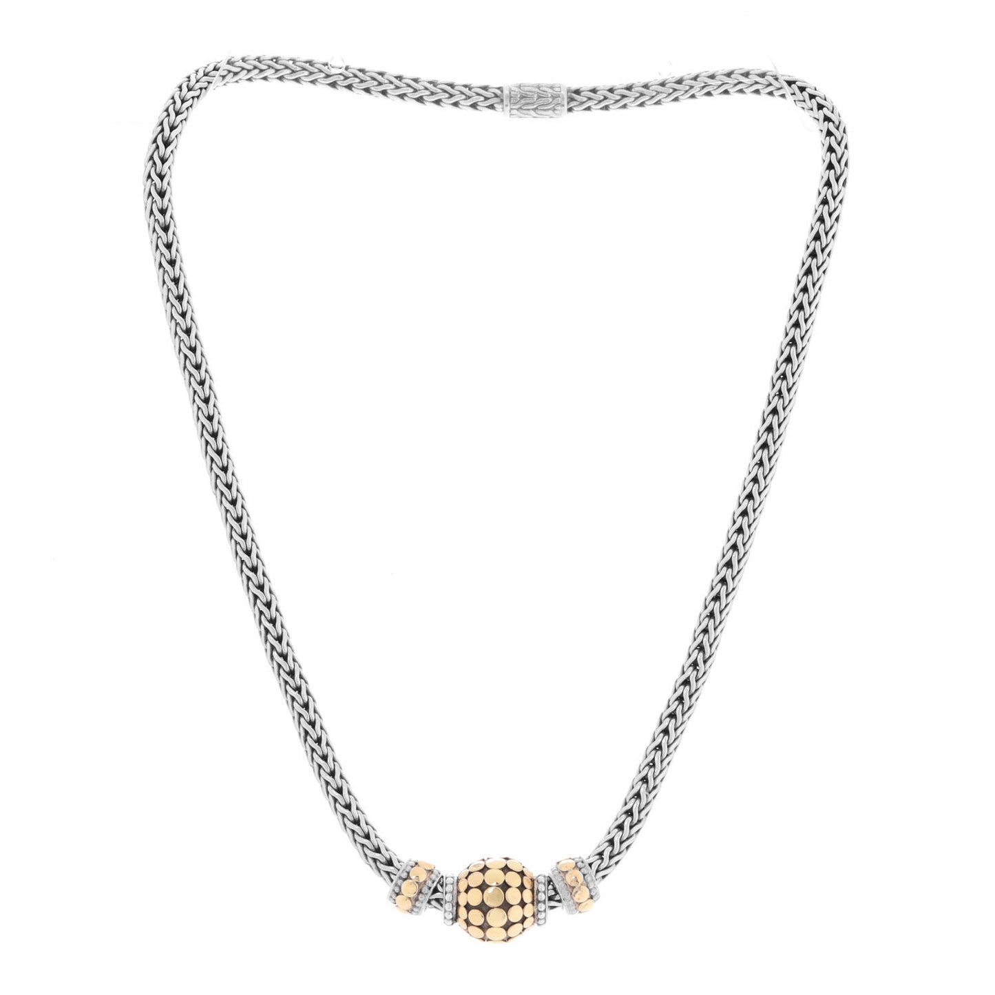 Sterling Silver 18K Yellow Gold Dot Classic Chain Necklace