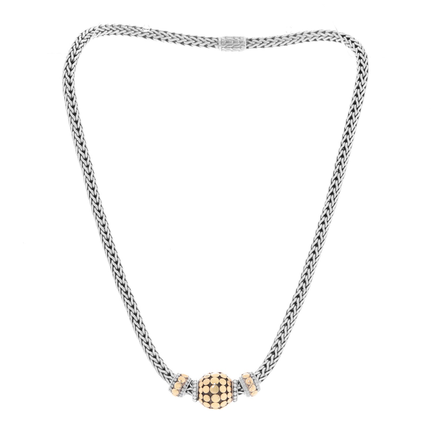 John Hardy Sterling Silver 18K Yellow Gold Dot Classic Chain Necklace 3 of 6