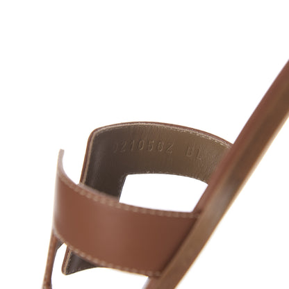 Hermes Box Calfskin Oran Sandals 35 Gold 7 of 10