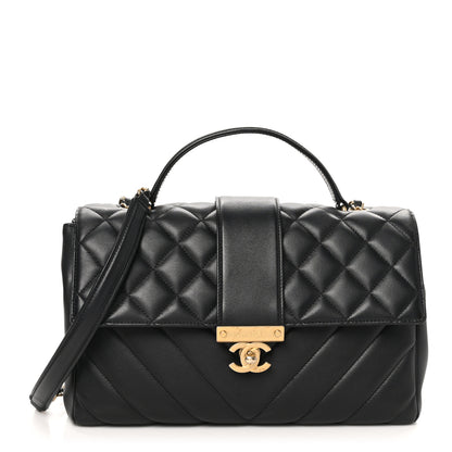 Chanel Calfskin Quilted Chevron In The City Bag Black 1 of 10