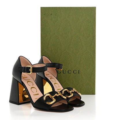 Gucci Nappa Horsebit Cross Strap 95mm Sandals 35 Black 10 of 10