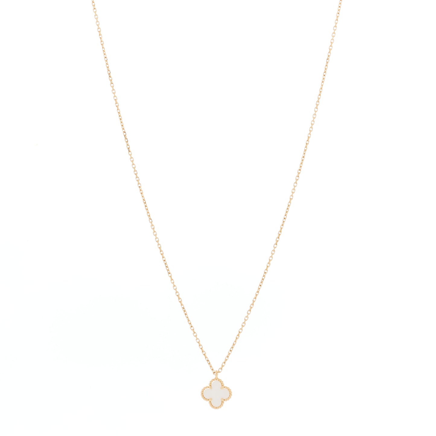 18K Yellow Gold Mother of Pearl Sweet Alhambra Pendant Necklace