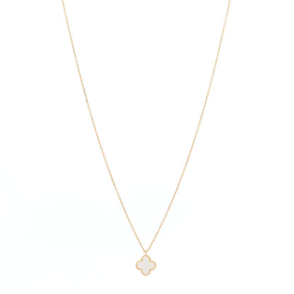 Van Cleef & Arpels 18K Yellow Gold Mother of Pearl Sweet Alhambra Pendant Necklace 1 of 4