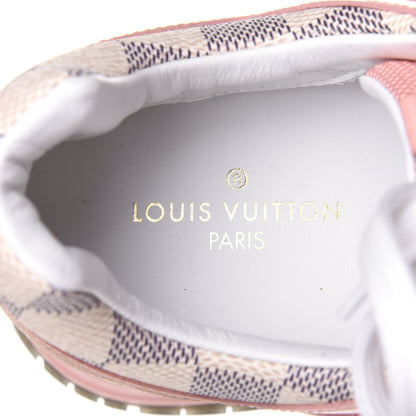 Louis Vuitton Suede Damier Azur Run Away Sneakers 37.5 Pink 9 of 11