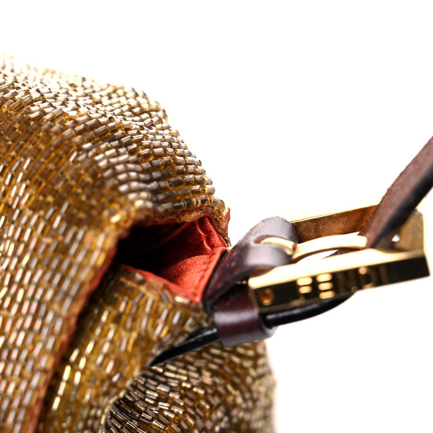 Beaded Baguette Beige Gold
