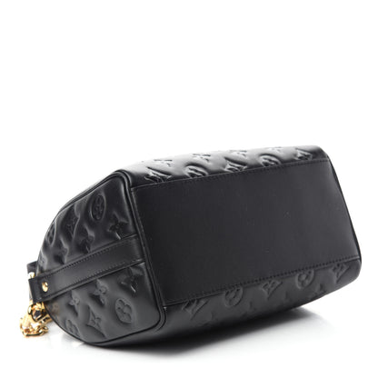 Louis Vuitton Lambskin Embossed Monogram Speedy 22 Bandouliere Black 4 of 10