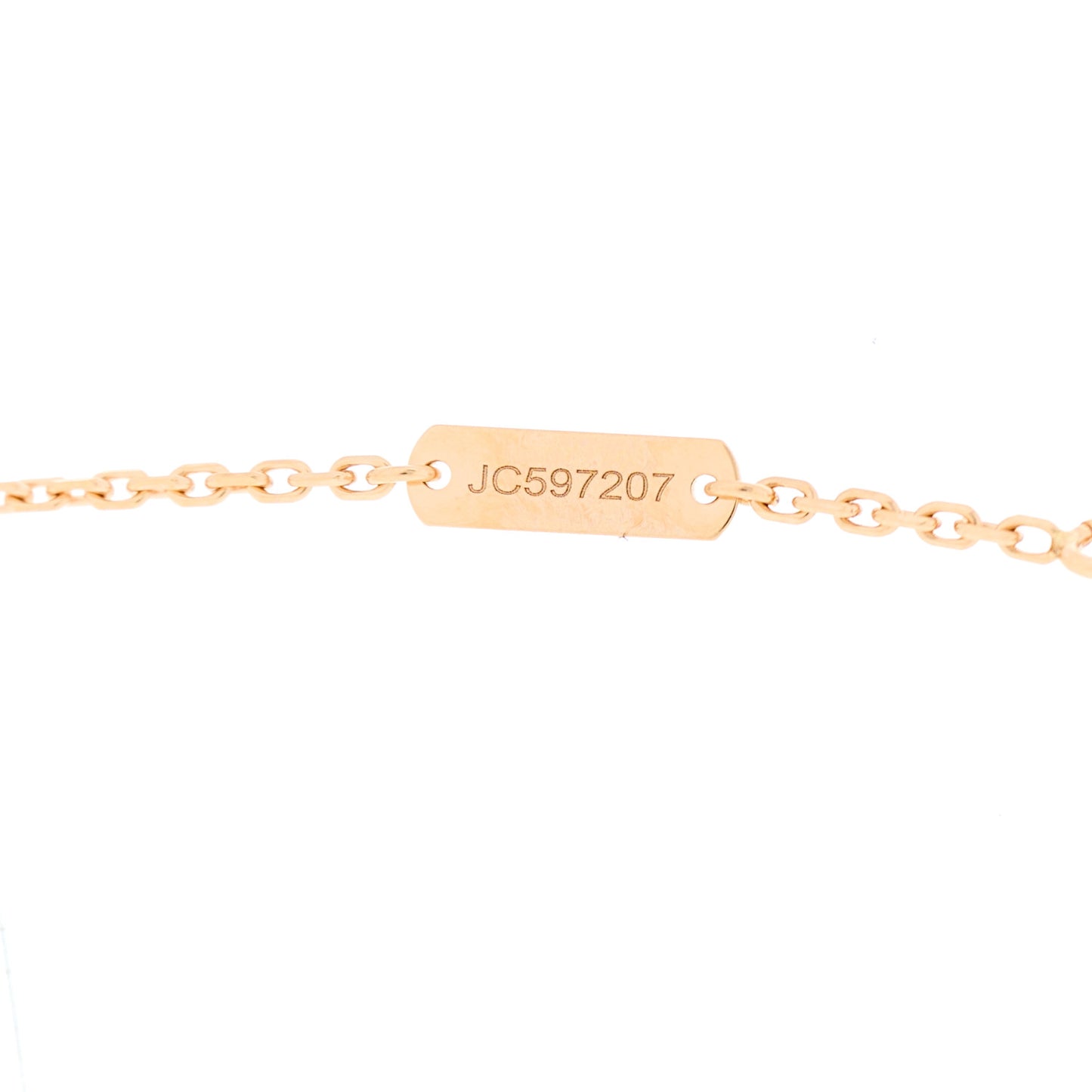 18K Rose Gold Diamond Rhodonite Vintage Alhambra Pendant Necklace