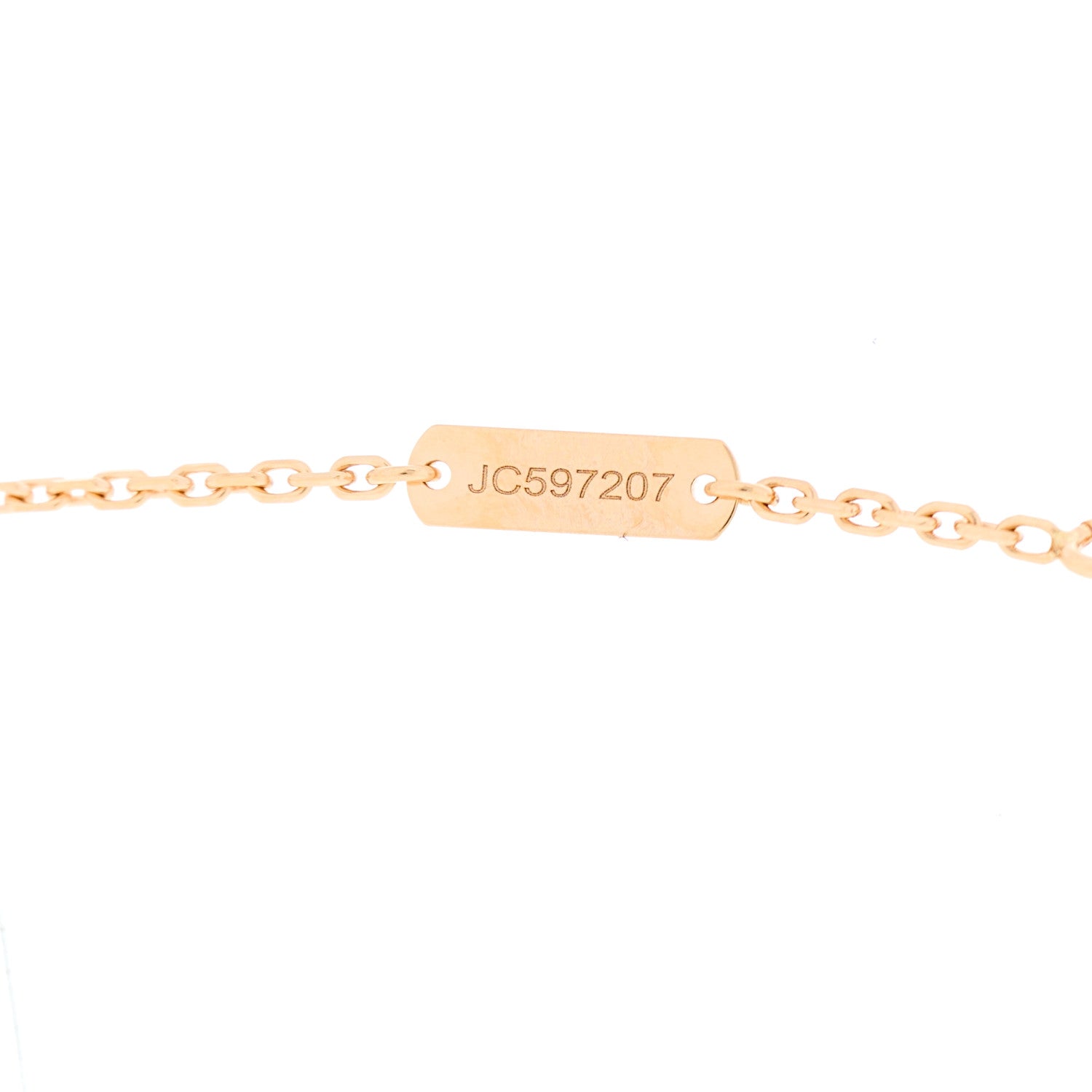 Van Cleef & Arpels 18K Rose Gold Diamond Rhodonite Vintage Alhambra Pendant Necklace 4 of 5