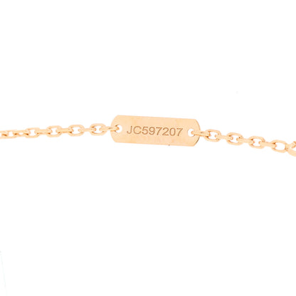 Van Cleef & Arpels 18K Rose Gold Diamond Rhodonite Vintage Alhambra Pendant Necklace 4 of 5