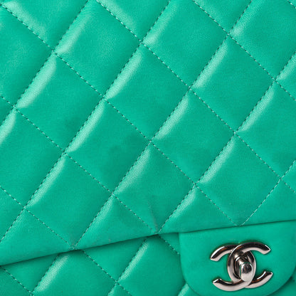 Chanel Lambskin Quilted Clutch With Chain Flap Green 10 of 14