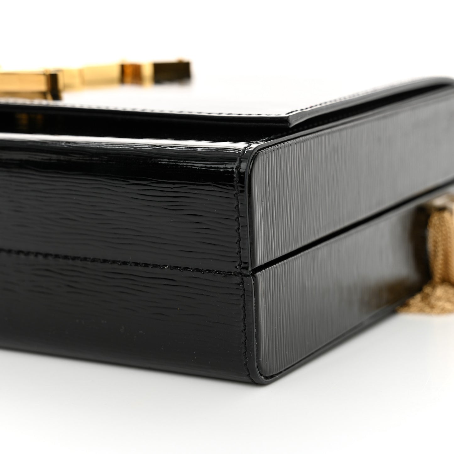 Patent Monogram Small Kate Slide Chain Crossbody Box Bag Black