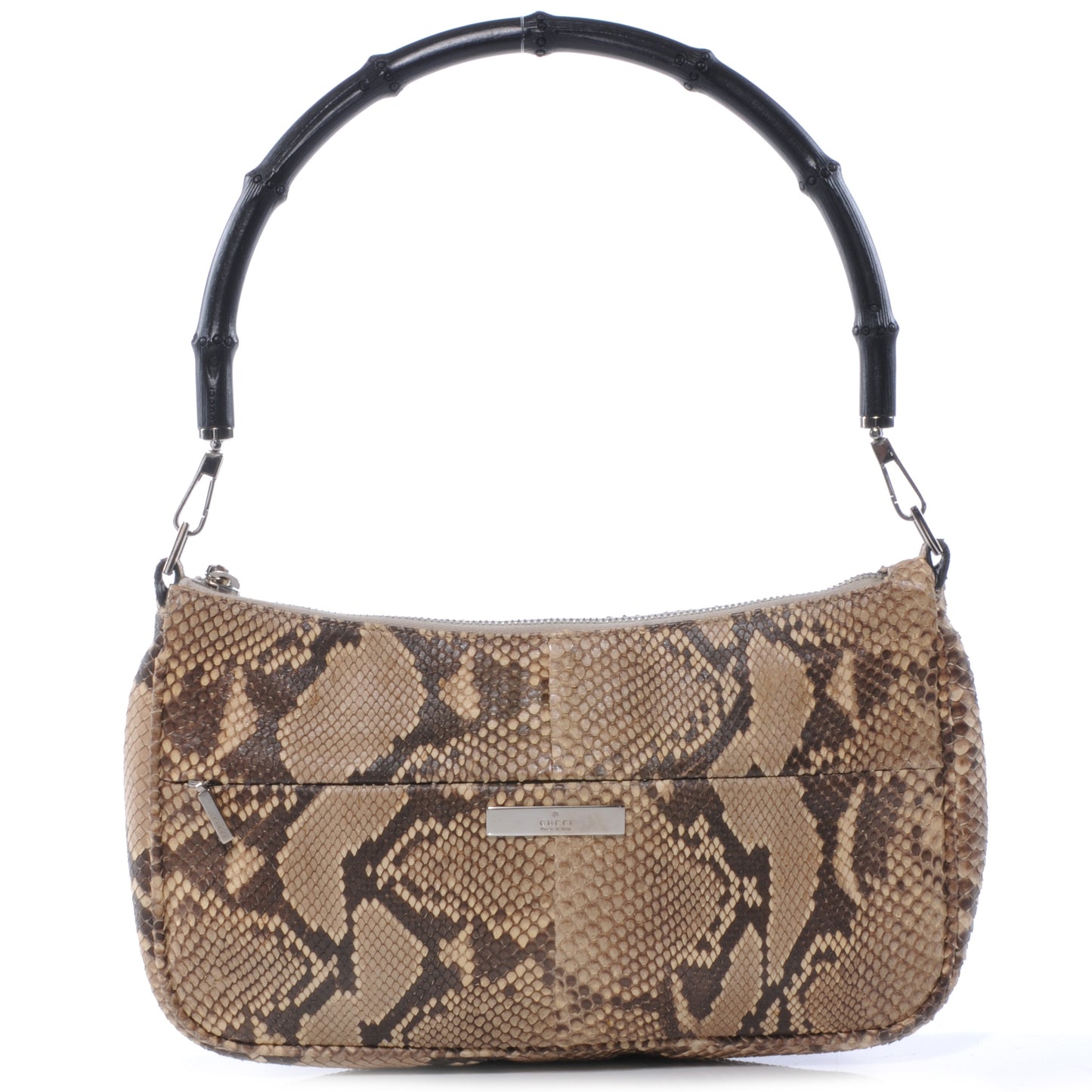 Python Bamboo Handle Shoulder Bag