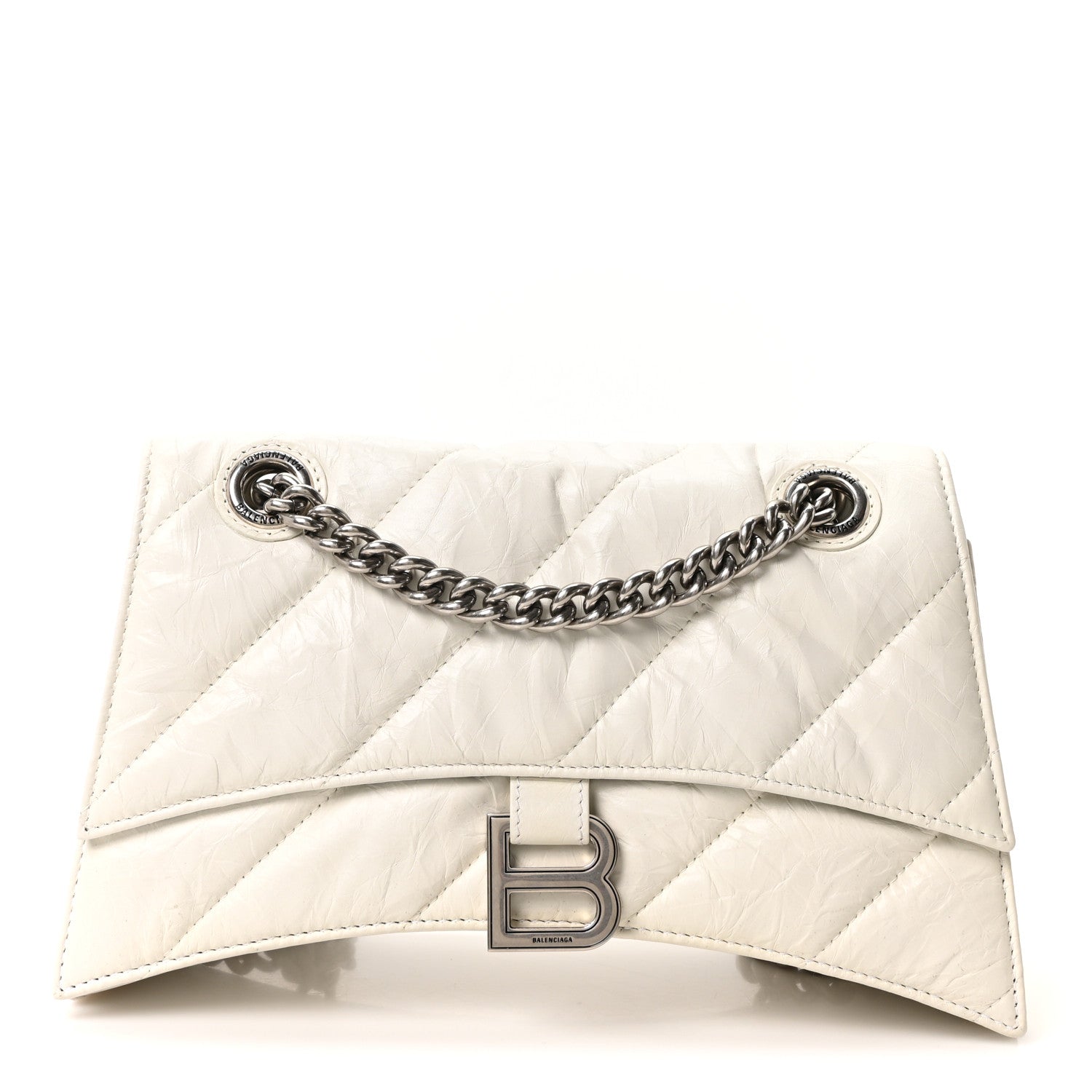 Balenciaga Crushed Calfskin Quilted Small Crush Chain Bag Optic White 1 of 10