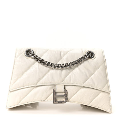 Balenciaga Crushed Calfskin Quilted Small Crush Chain Bag Optic White 1 of 10