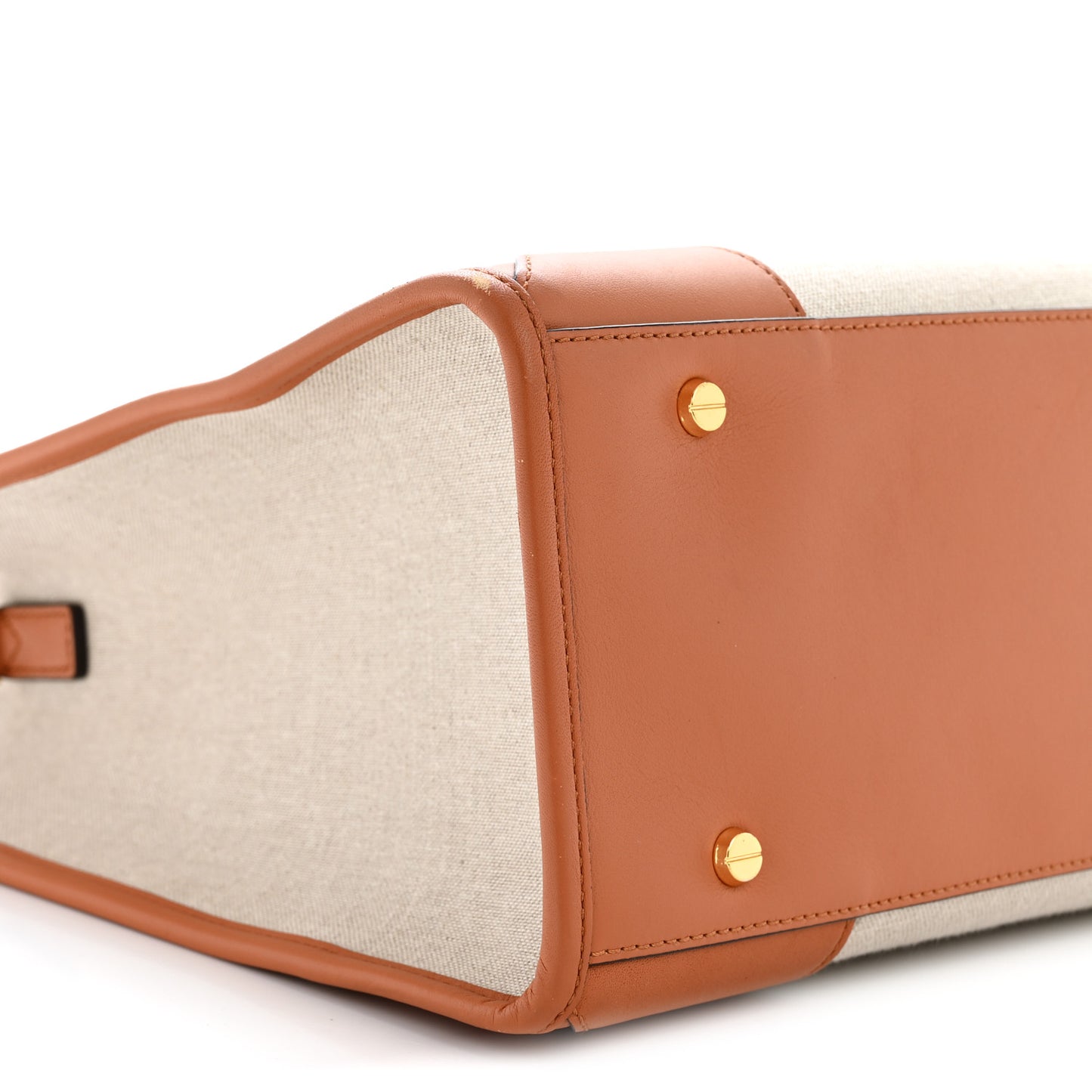 Calfskin Linen Large Munchen Tote Cognac