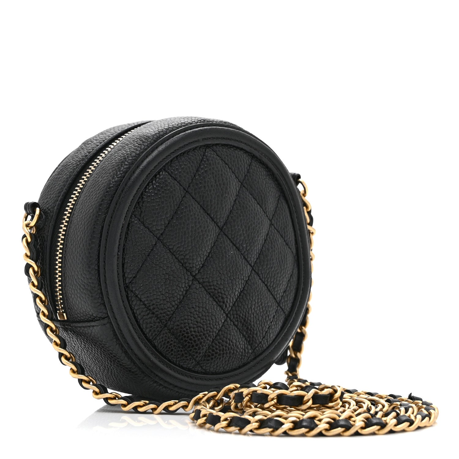 Chanel Caviar Quilted Round Filigree Crossbody Black 3 of 11