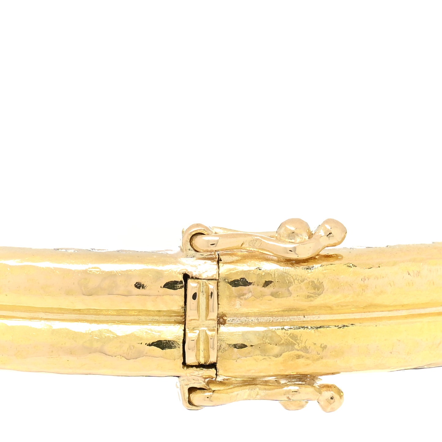 ELIZABETH LOCKE 19K Yellow Gold Hammered Banded Bangle Bracelet