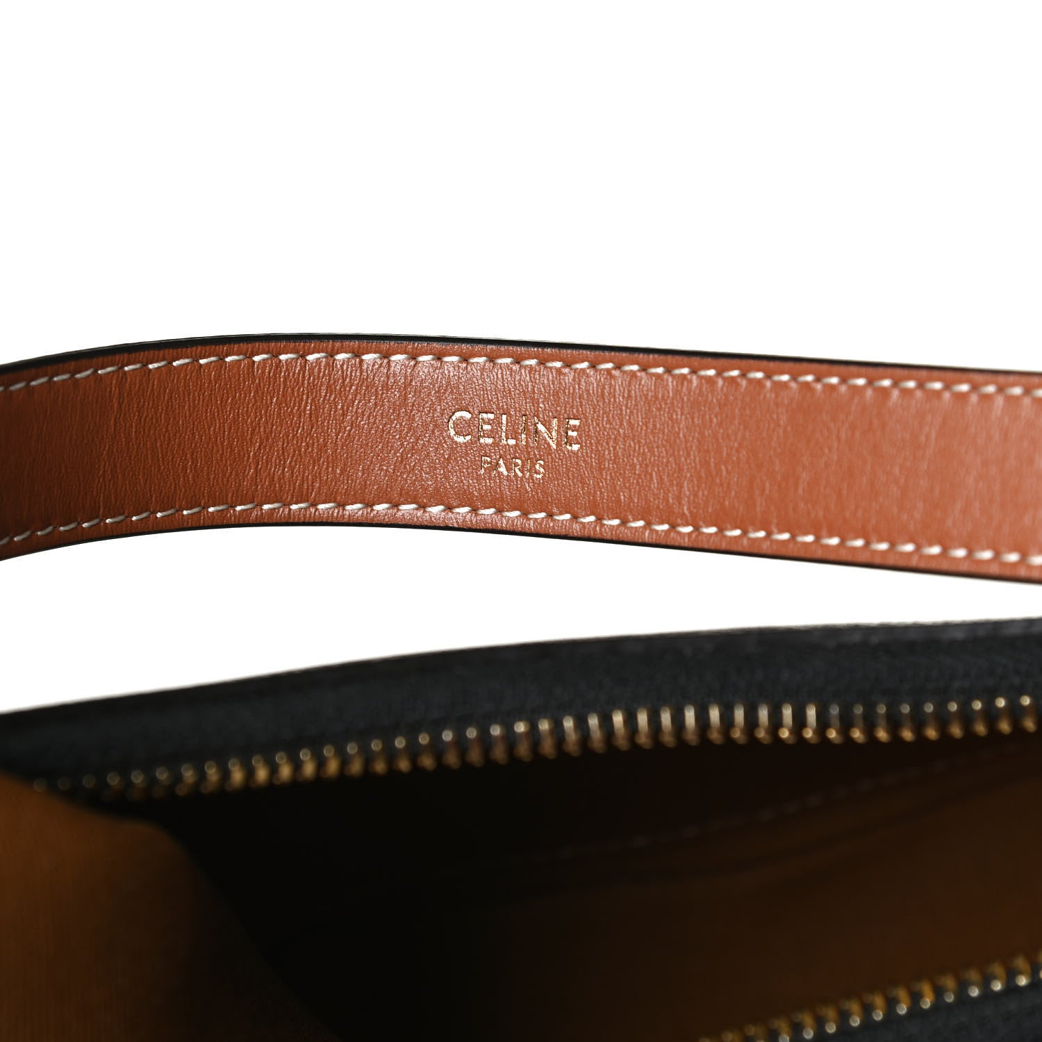 Celine Triomphe Canvas Calfskin Ava Shoulder Bag Tan 10 of 21