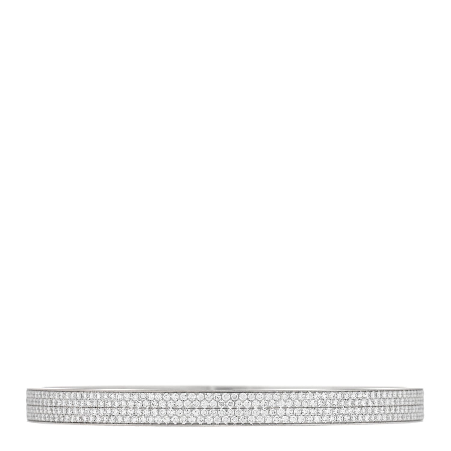 Hermes 18K White Gold Diamond PM Kelly Full Pave Bracelet LG 2 of 4