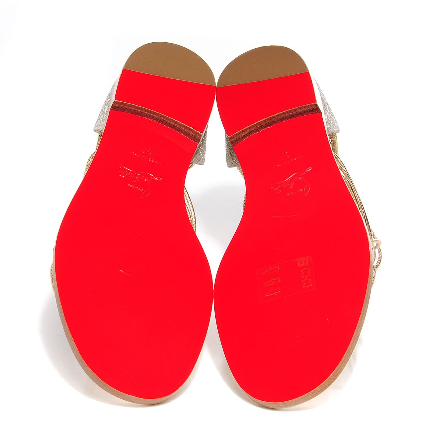 Glitter Blanca Gladiator Flat Sandals 37 Gold