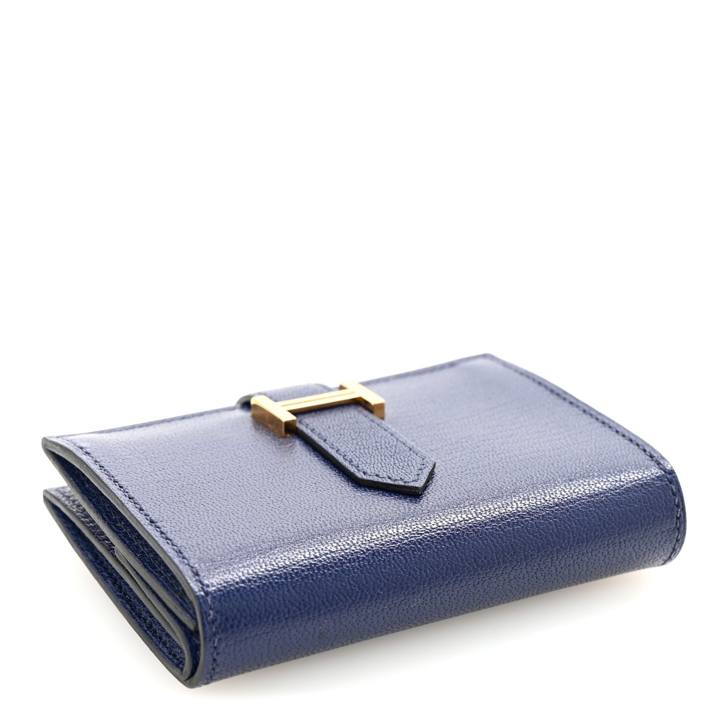 Chevre Mysore Mini Bearn Wallet Bleu Saphir