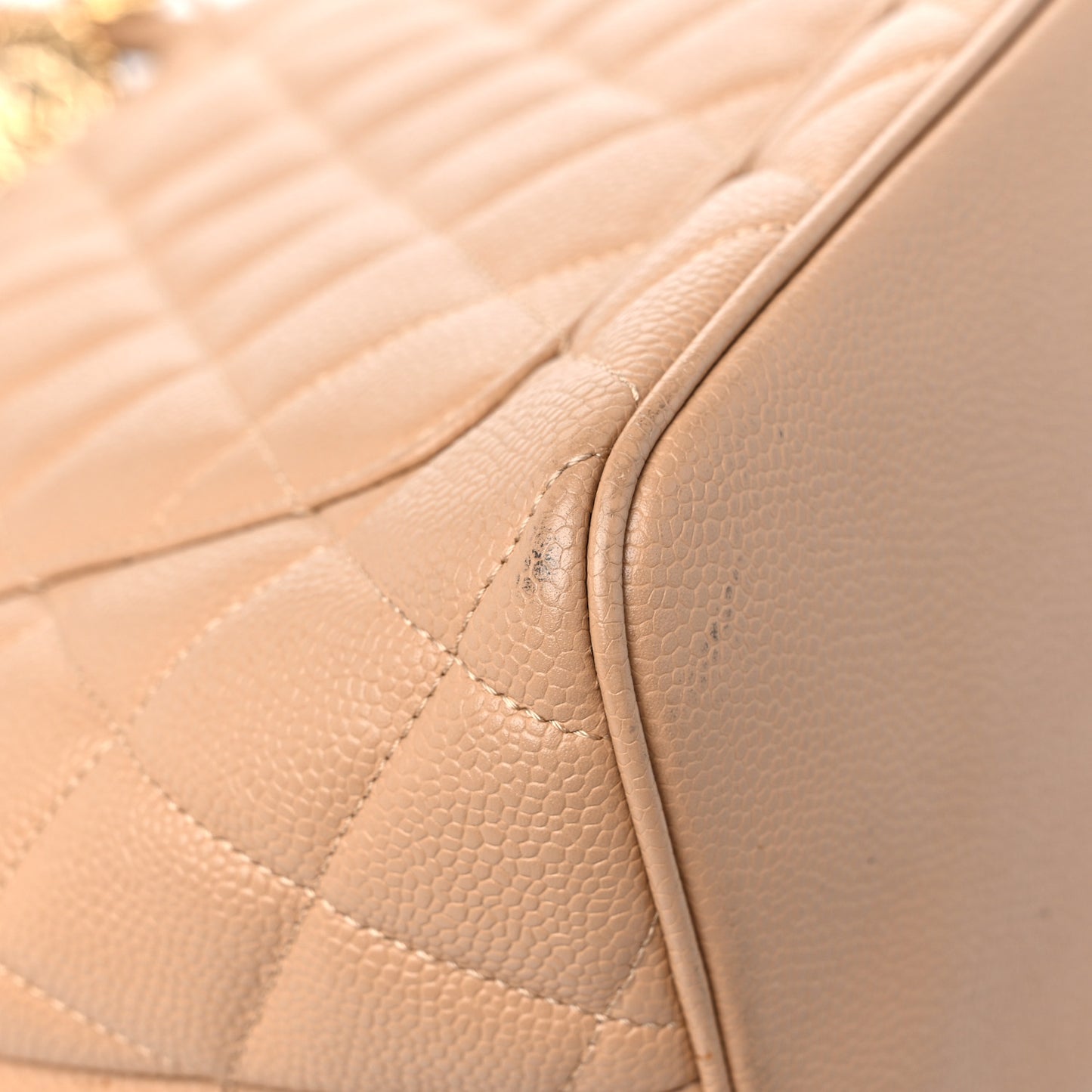 Caviar Quilted Medallion Tote Beige