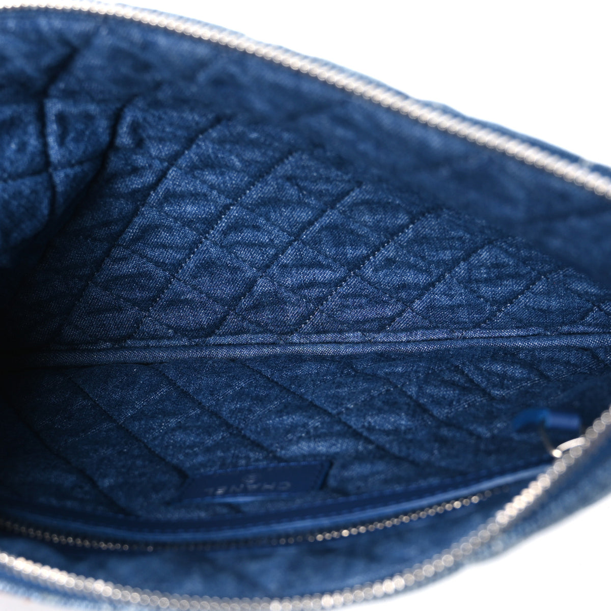 Chanel Denim Pocket Medium Cosmetic Case Blue 5 of 7