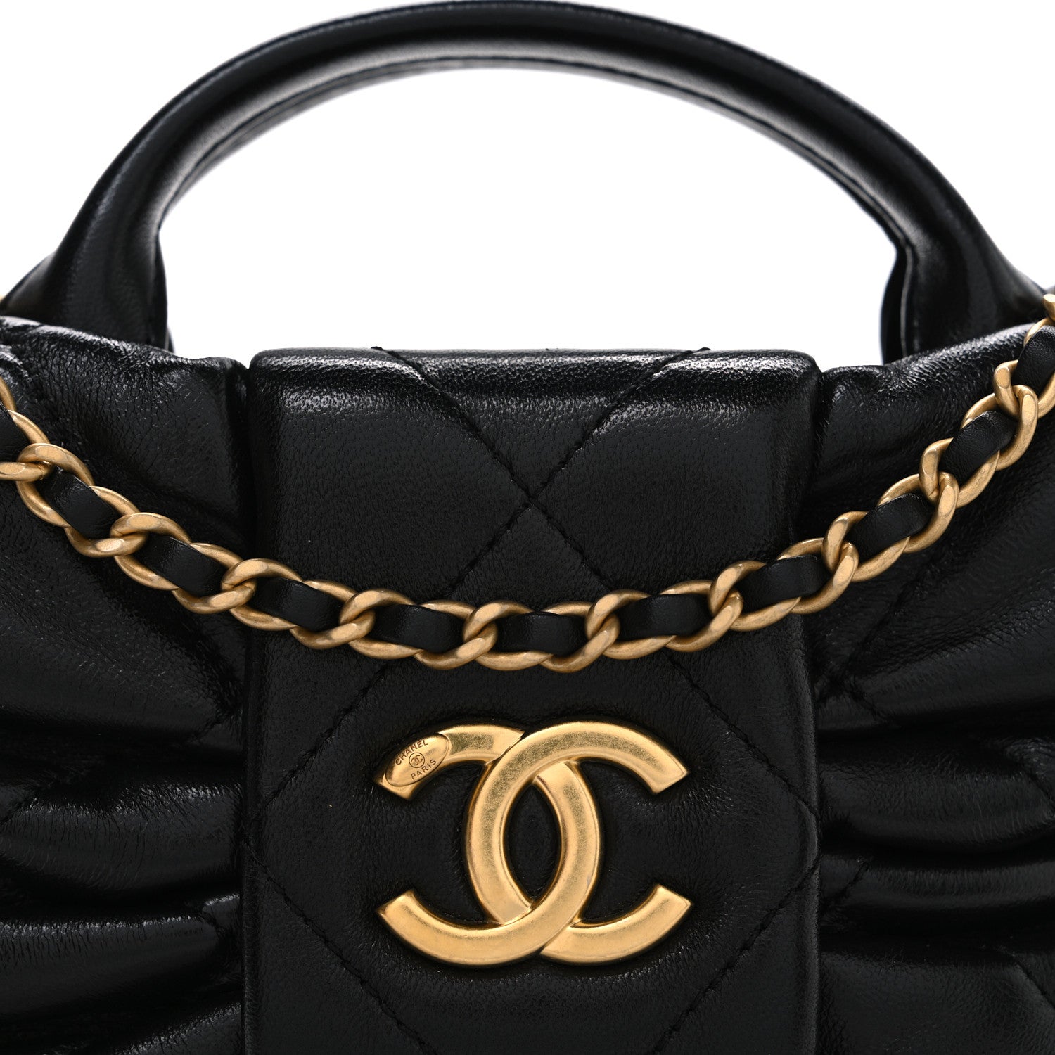 Chanel Lambskin Quilted Mini Bow Bag Black 8 of 10