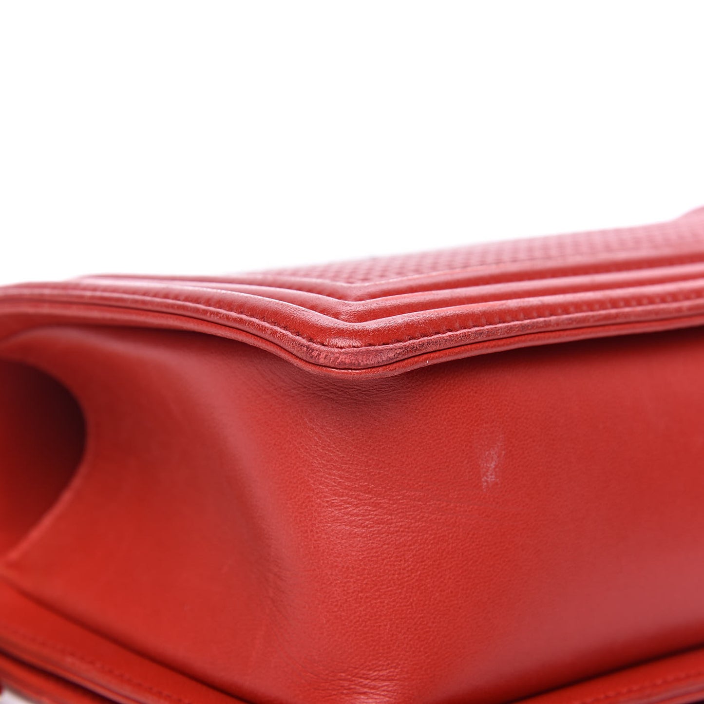 Lambskin Embossed Medium Boy Cube Flap Red