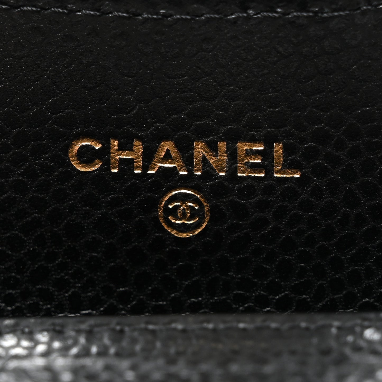 Caviar Quilted Flap Card Holder Wallet Black