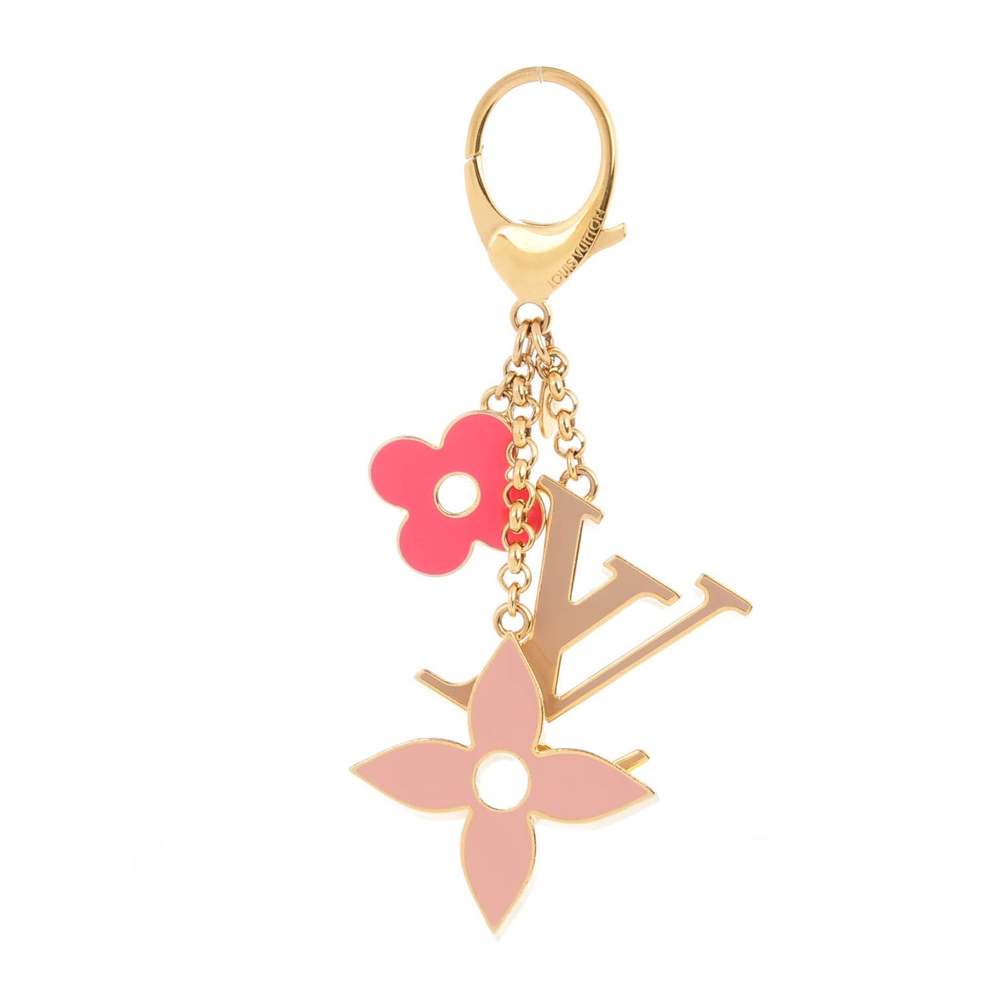 Fleur De Monogram Bag Charm Pink