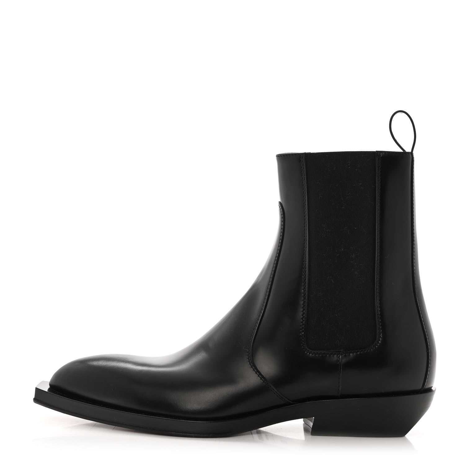 Bottega Veneta Osaka Shine Calfskin Mens Chisel Boots 42.5 Black 1 of 7