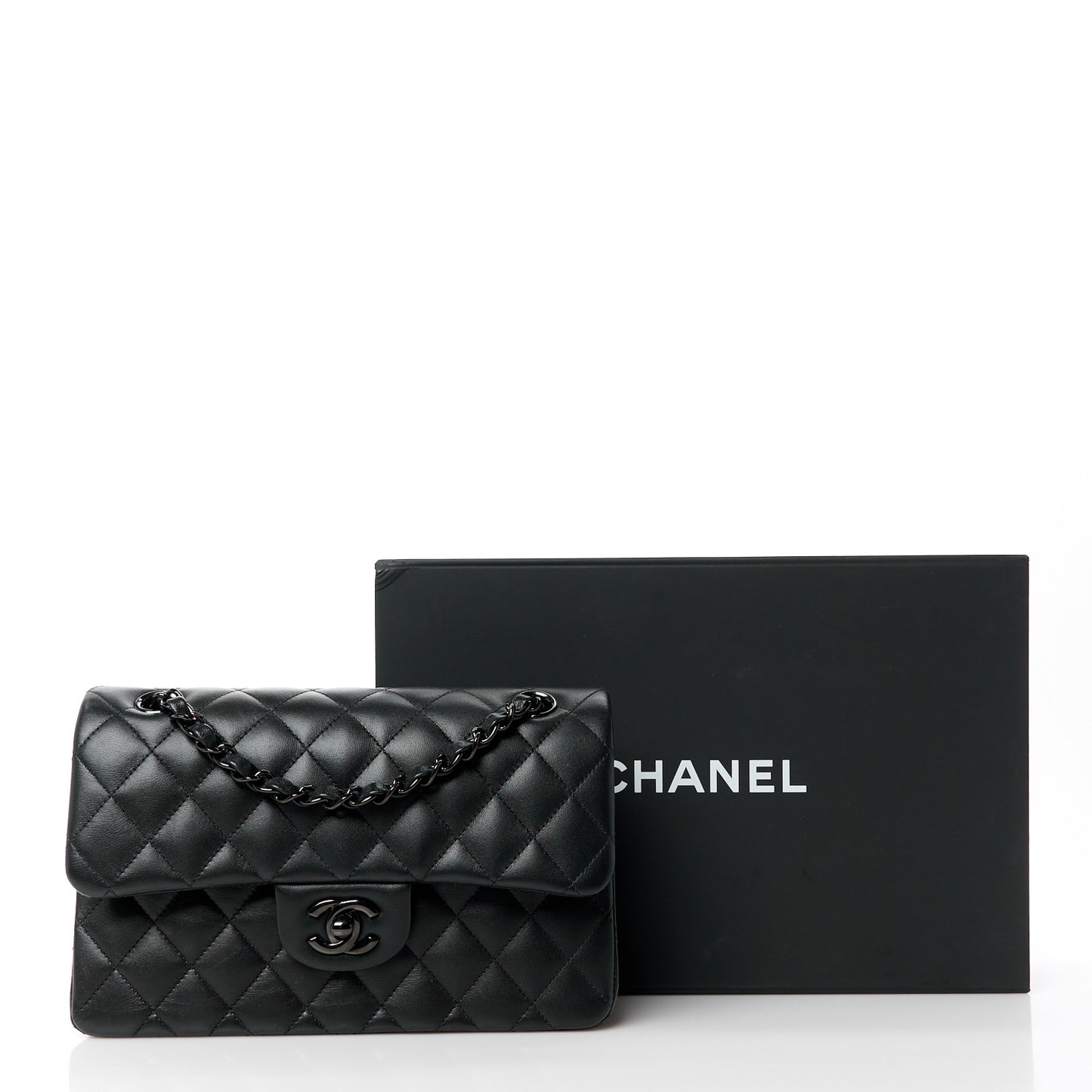 Lambskin Quilted Small Double Flap So Black